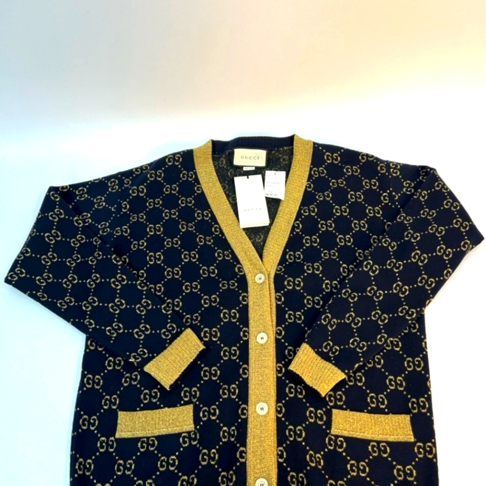 SOLD! NWT GG COTTON LAMÉ CARDIGAN